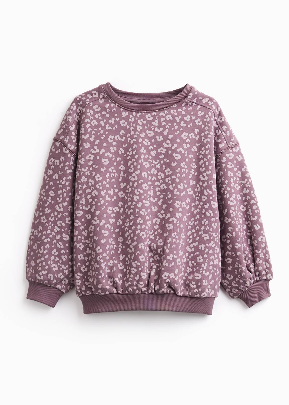 Purple Leopard Crew Neck Sweatshirt 12 years - Image 1