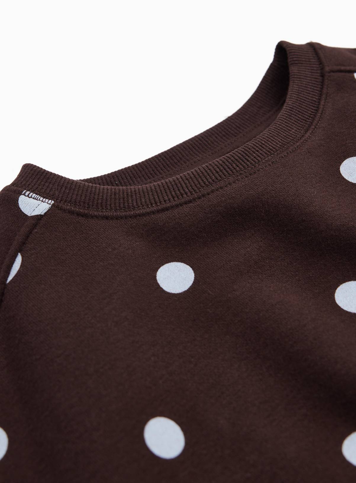 Brown Polka Dot Print Crew Neck Sweatshirt 11 years - Image 2