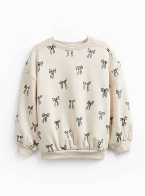 White Bow Print Crew Neck Sweatshirt 13 years