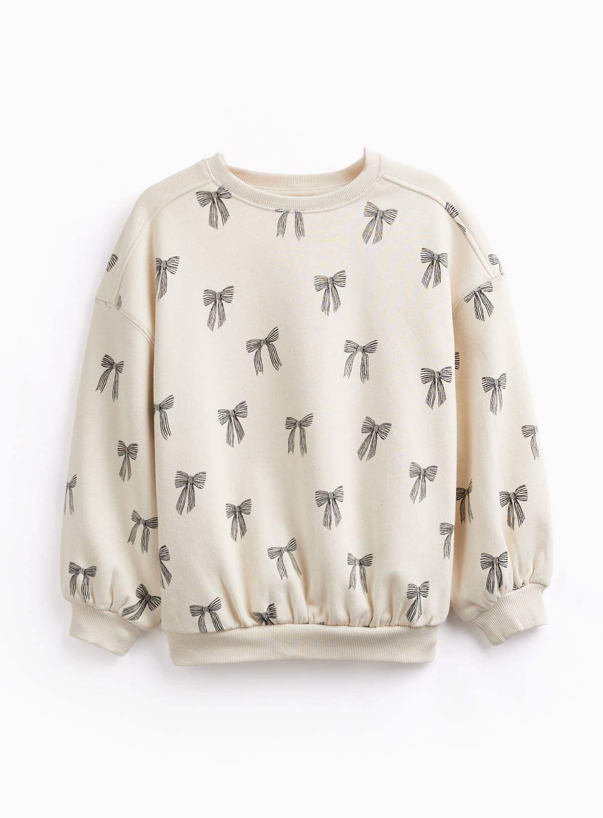 White Bow Print Crew Neck Sweatshirt 11 years - Image 1