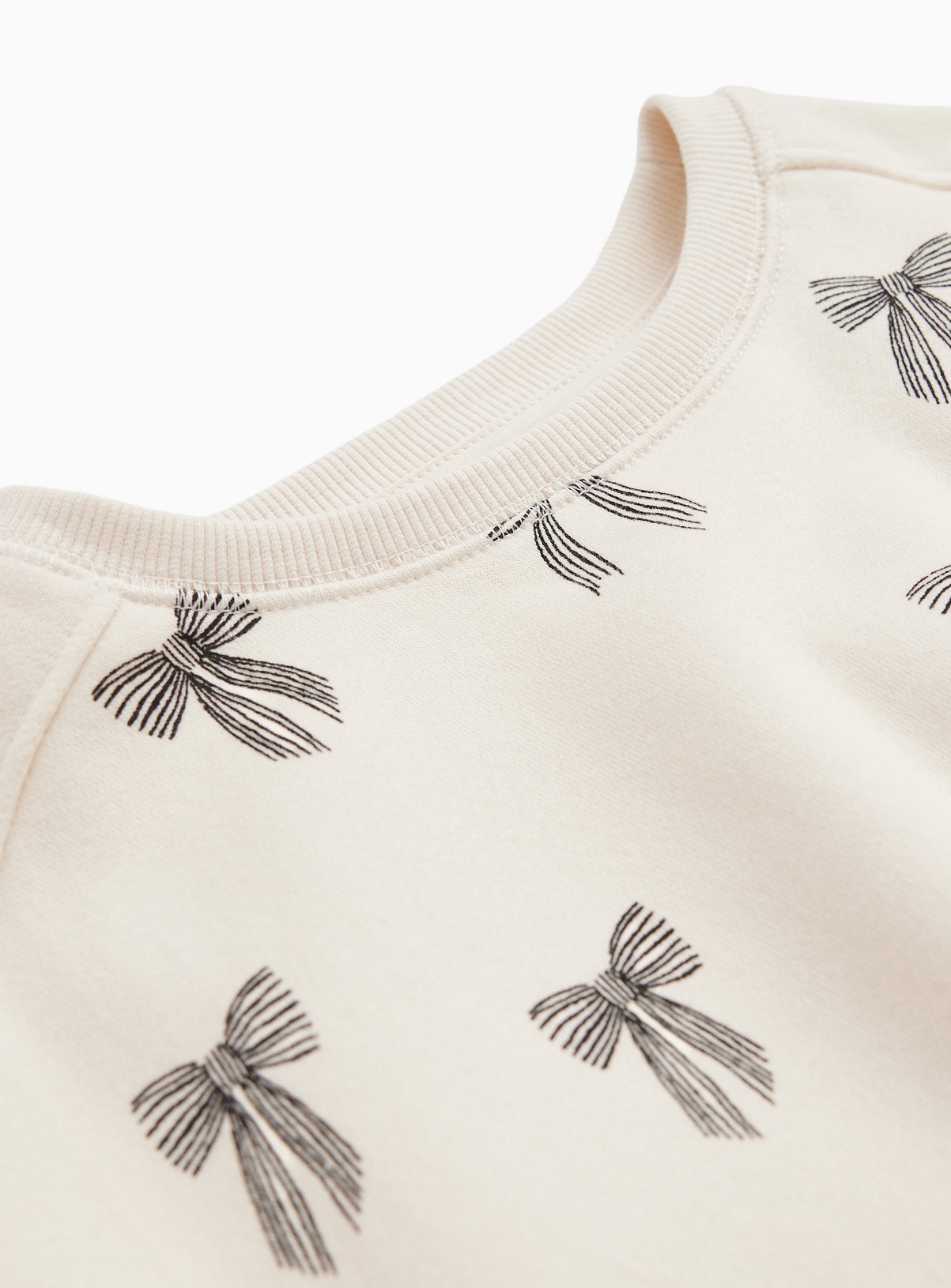 White Bow Print Crew Neck Sweatshirt 11 years - Image 2 thumbnail