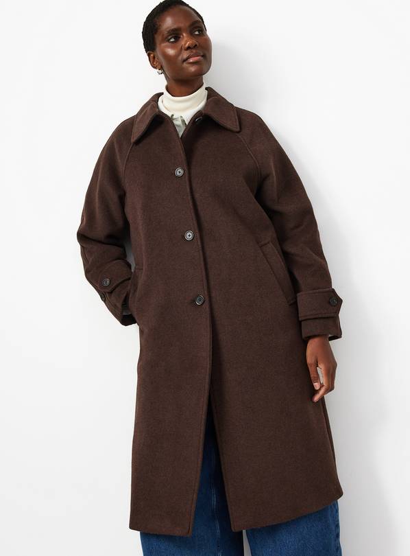 Brown Longline Car Coat M