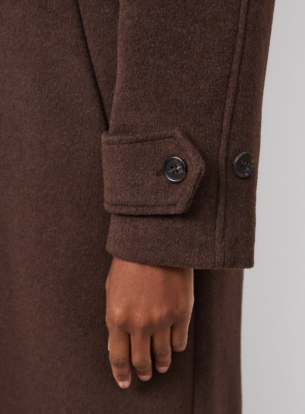 Brown Wool Blend Longline Car Coat XL - Image 3 thumbnail