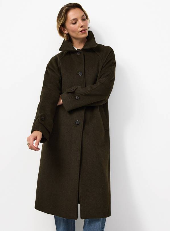 Khaki Longline Car Coat XL