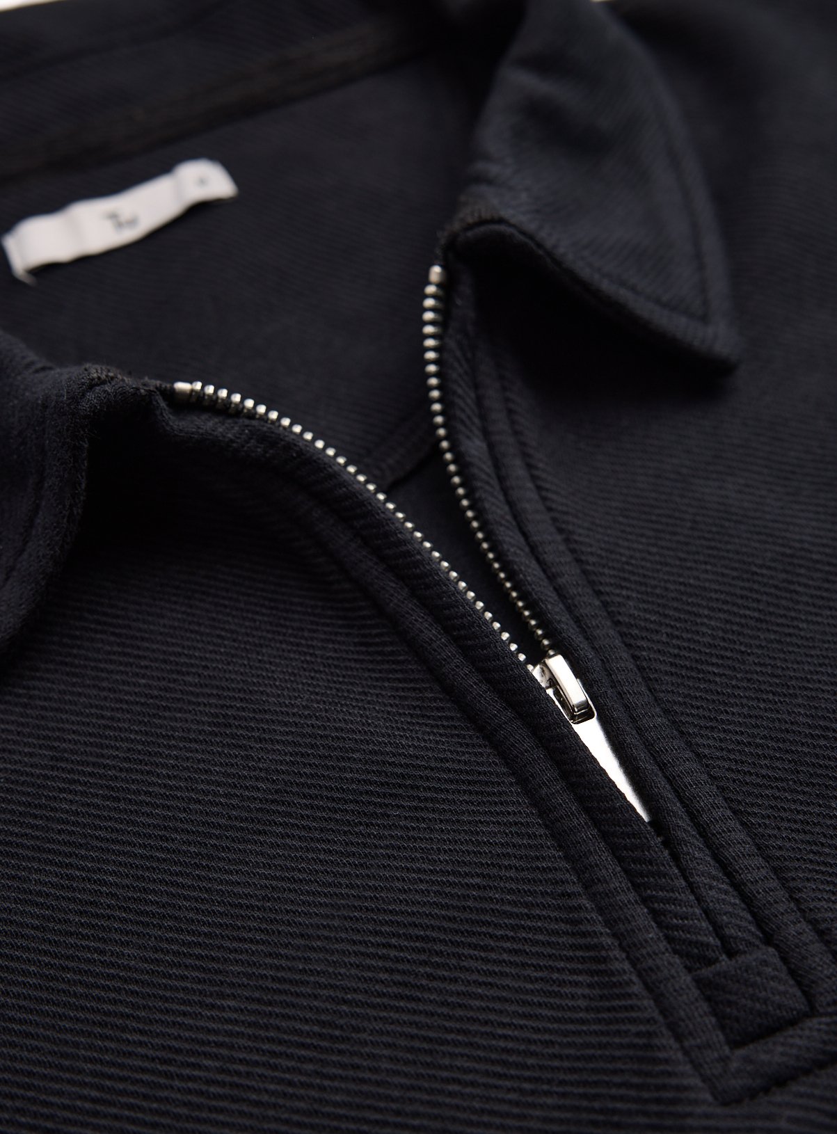 Black Twill Collared Half Zip Sweatshirt XXL - Image 2 thumbnail