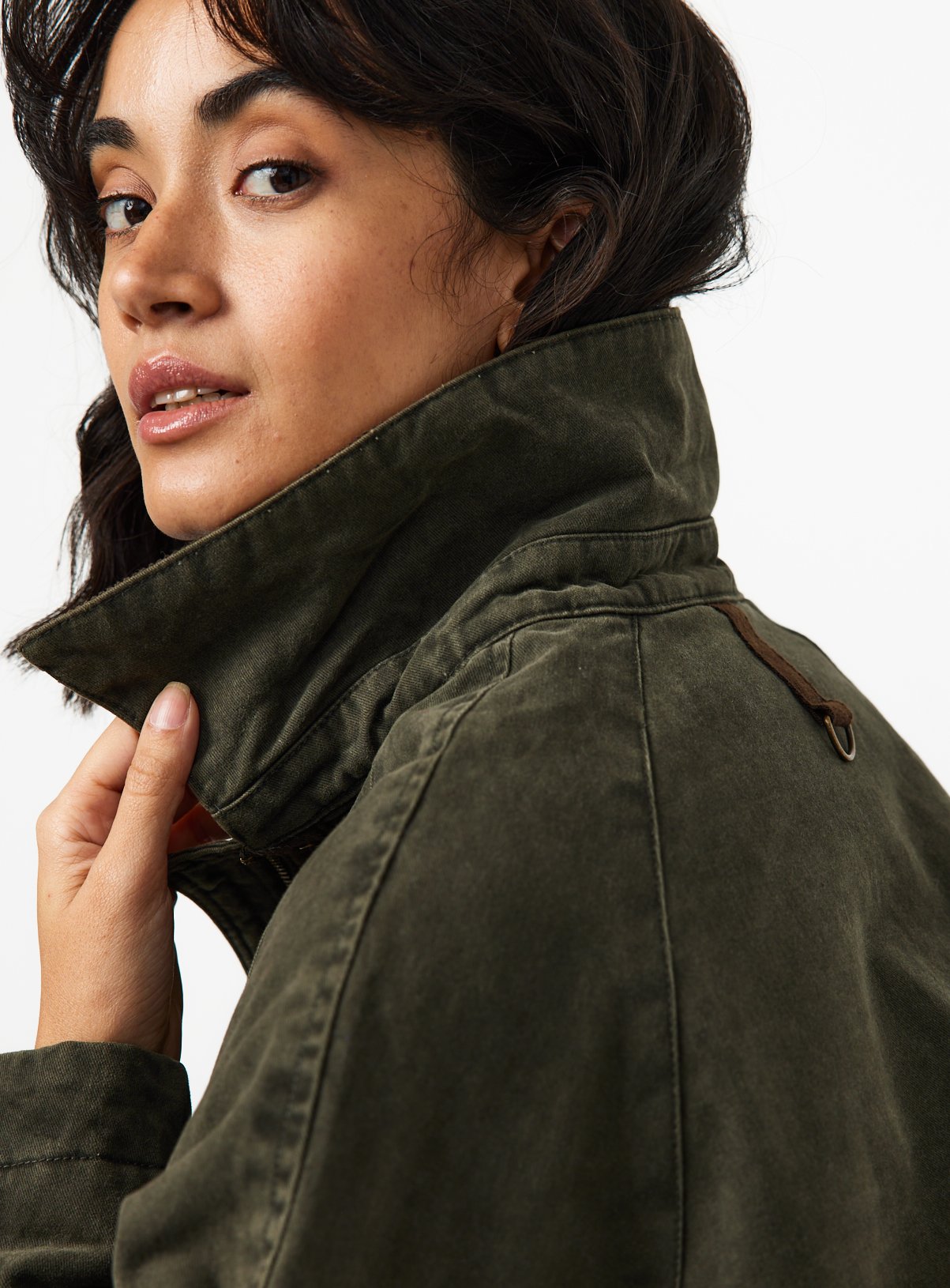 Khaki Field Jacket With Cord Collar M - Image 3 thumbnail