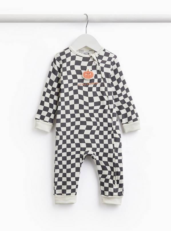 Mono Checkerboard Halloween Print Sleepsuit Up to 1 mth