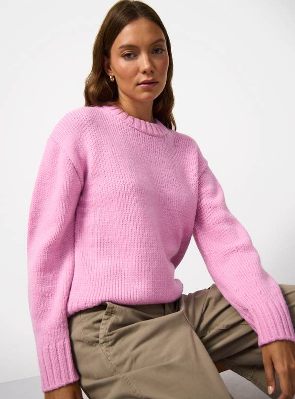 Pink Boxy Crew Neck Jumper M