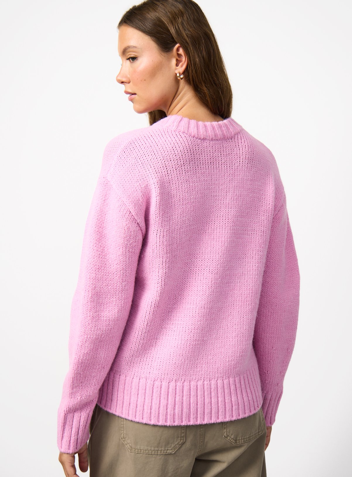 Pink Boxy Crew Neck Jumper L - Image 4 thumbnail