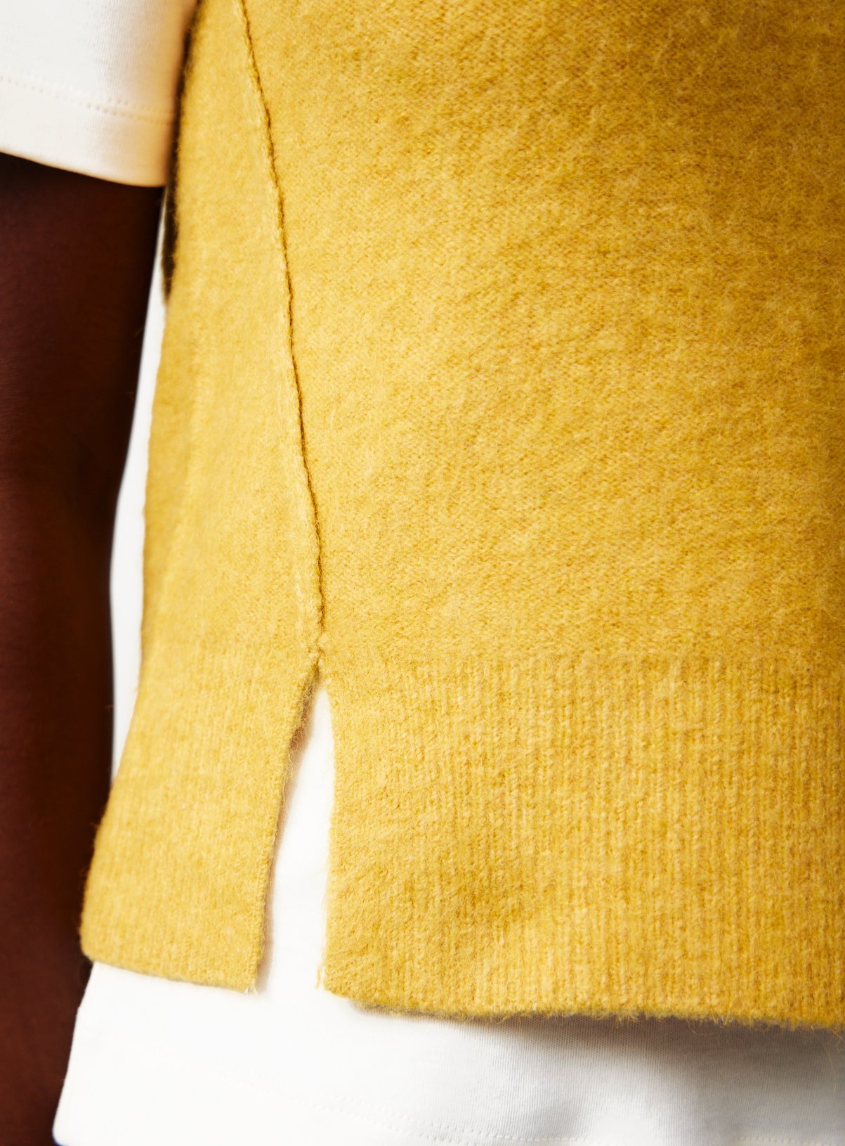 Yellow V Neck Knitted Vest XS - Image 3 thumbnail