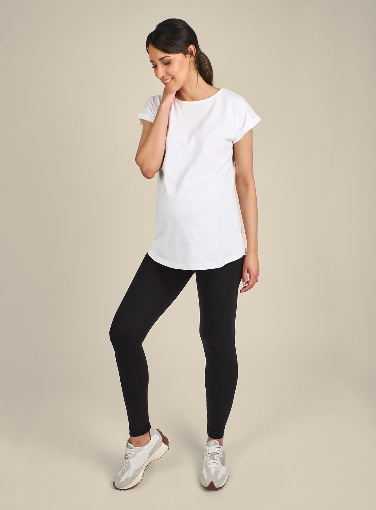 JOJO MAMAN BÉBÉ Maternity Cotton Rich Leggings Black 18 - Image 3 thumbnail