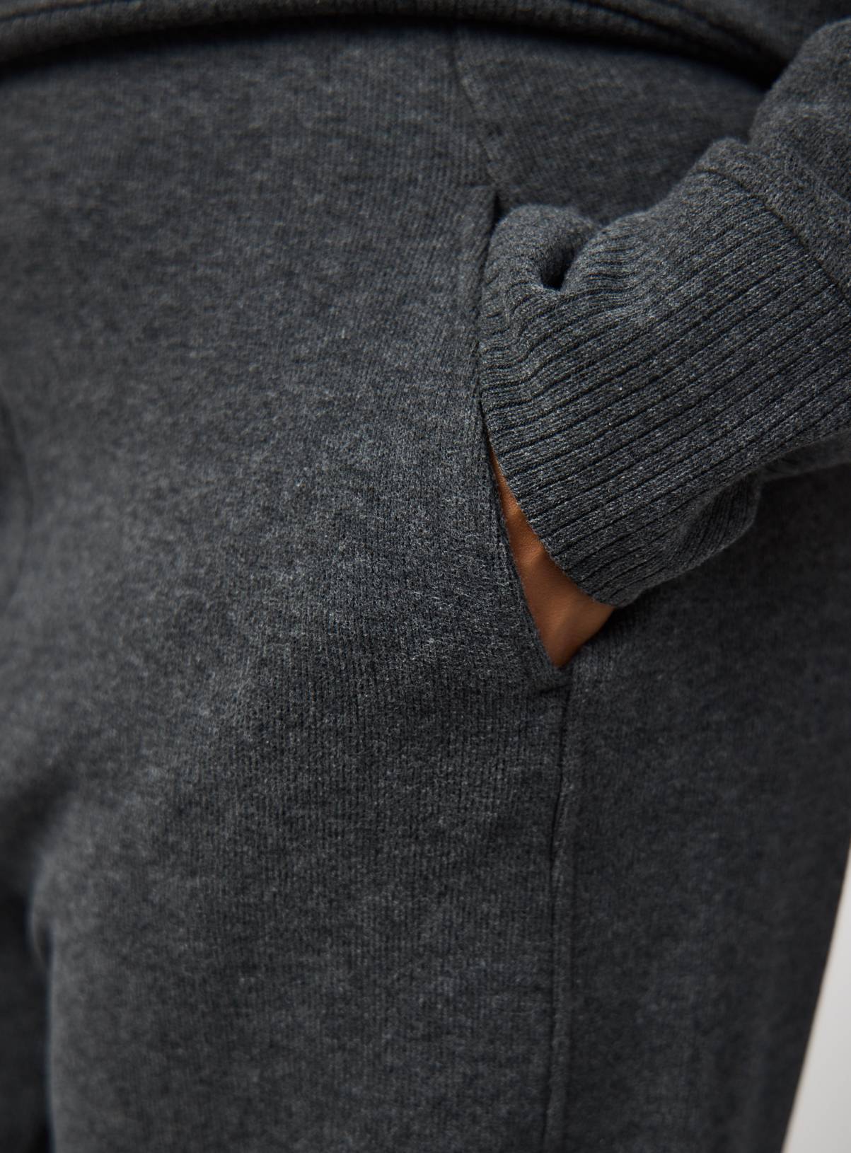Charcoal Soft Touch Barrel Leg Trousers S - Image 3