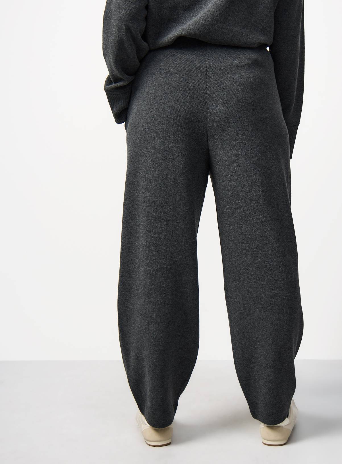Charcoal Soft Touch Barrel Leg Trousers S - Image 4
