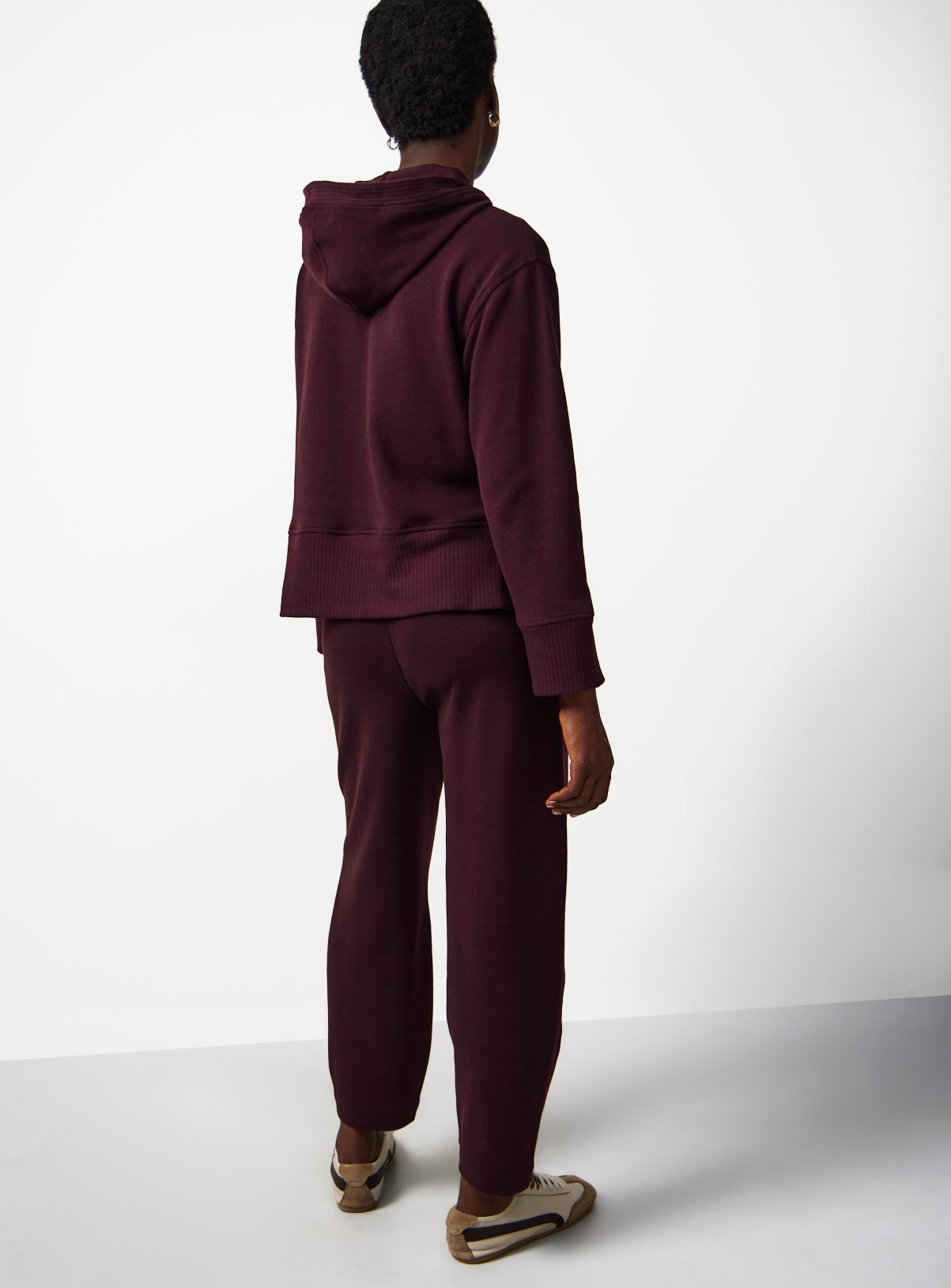 Plum Soft Touch Barrel Leg Trousers L - Image 4 thumbnail