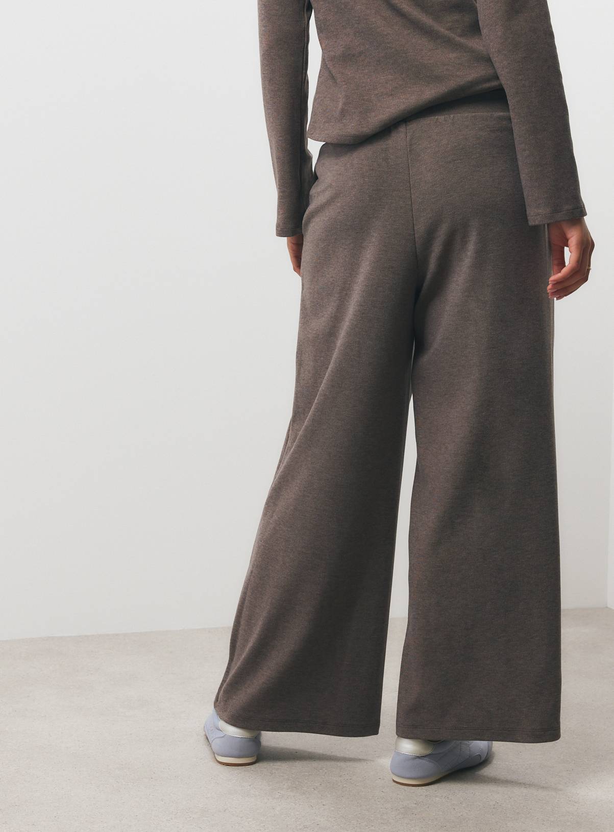 Neutral Soft Touch Wide Leg Co-ord Trousers M - Image 4