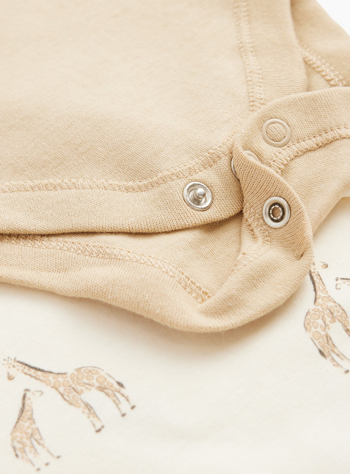 Cream & Giraffe Print Short Sleeve Bodysuits 5 Pack Newborn - Image 2 thumbnail