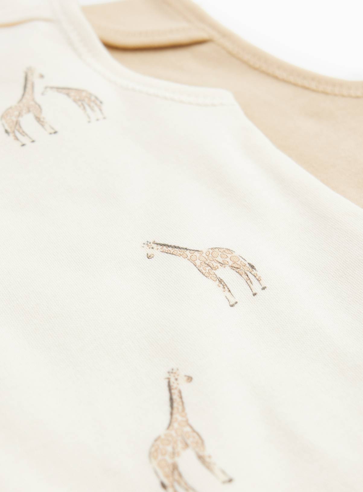 Cream & Giraffe Print Sleeveless Bodysuits 5 Pack 2-3 years - Image 3