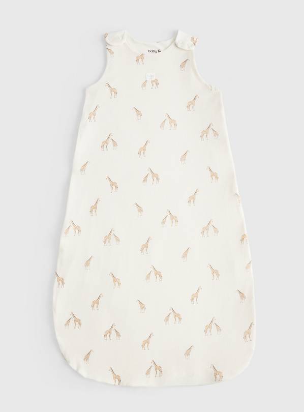 Cream Giraffe Print 0.5 Tog Sleeping Bag 0-6 Months