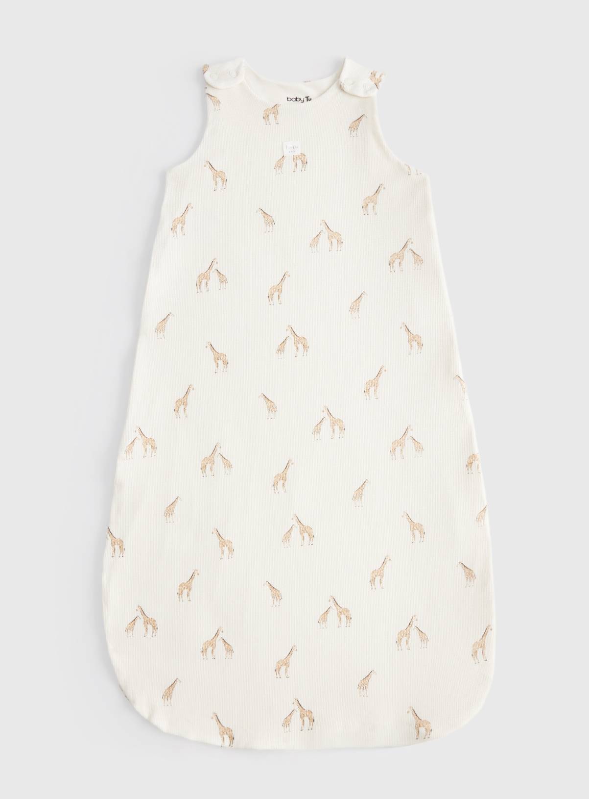 Cream Giraffe Print 0.5 Tog Sleeping Bag 12-18 months - Image 1