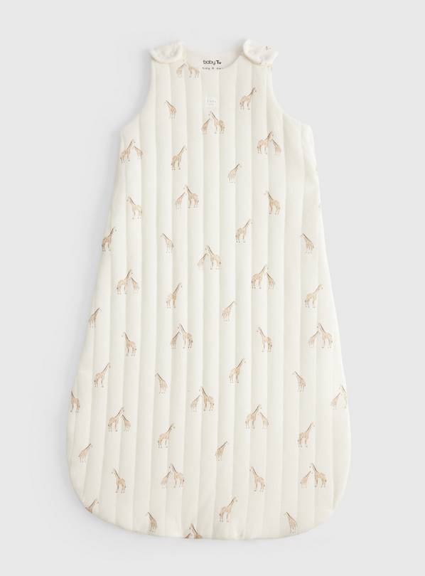 Cream Giraffe Print 1.5 Tog Sleeping Bag 0-6 Months