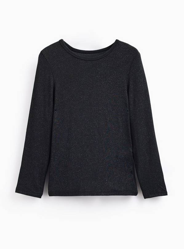Black & Glitter Thermal Long-Sleeved Top 3-4 years