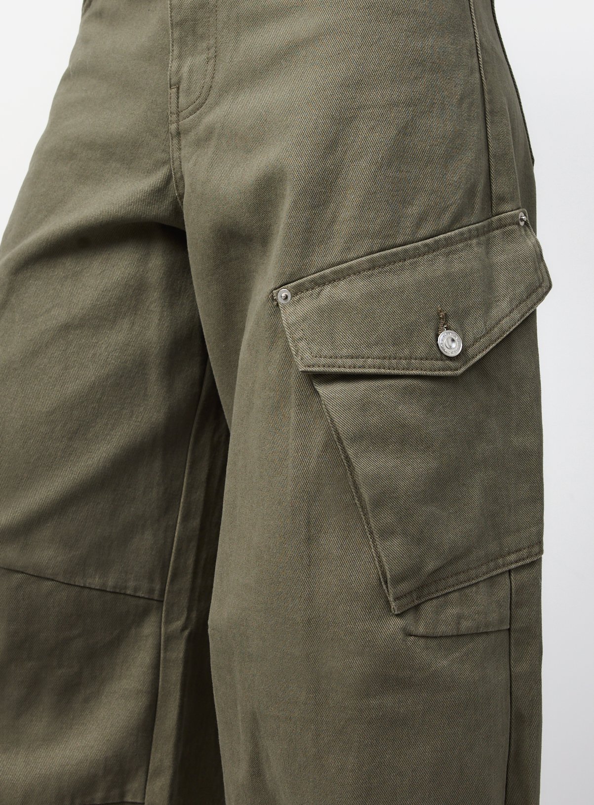 Khaki Cargo Pocket Relaxed Barrel Jeans 20L - Image 3 thumbnail