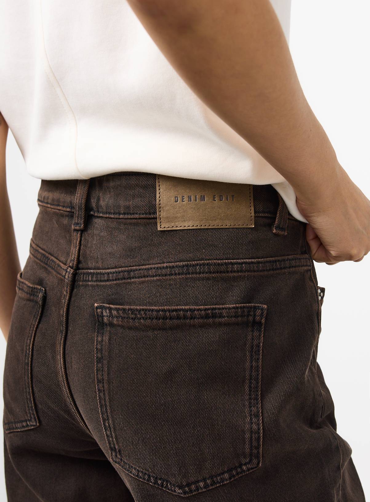 Brown Relaxed Straight Barrel Jeans 20L - Image 2