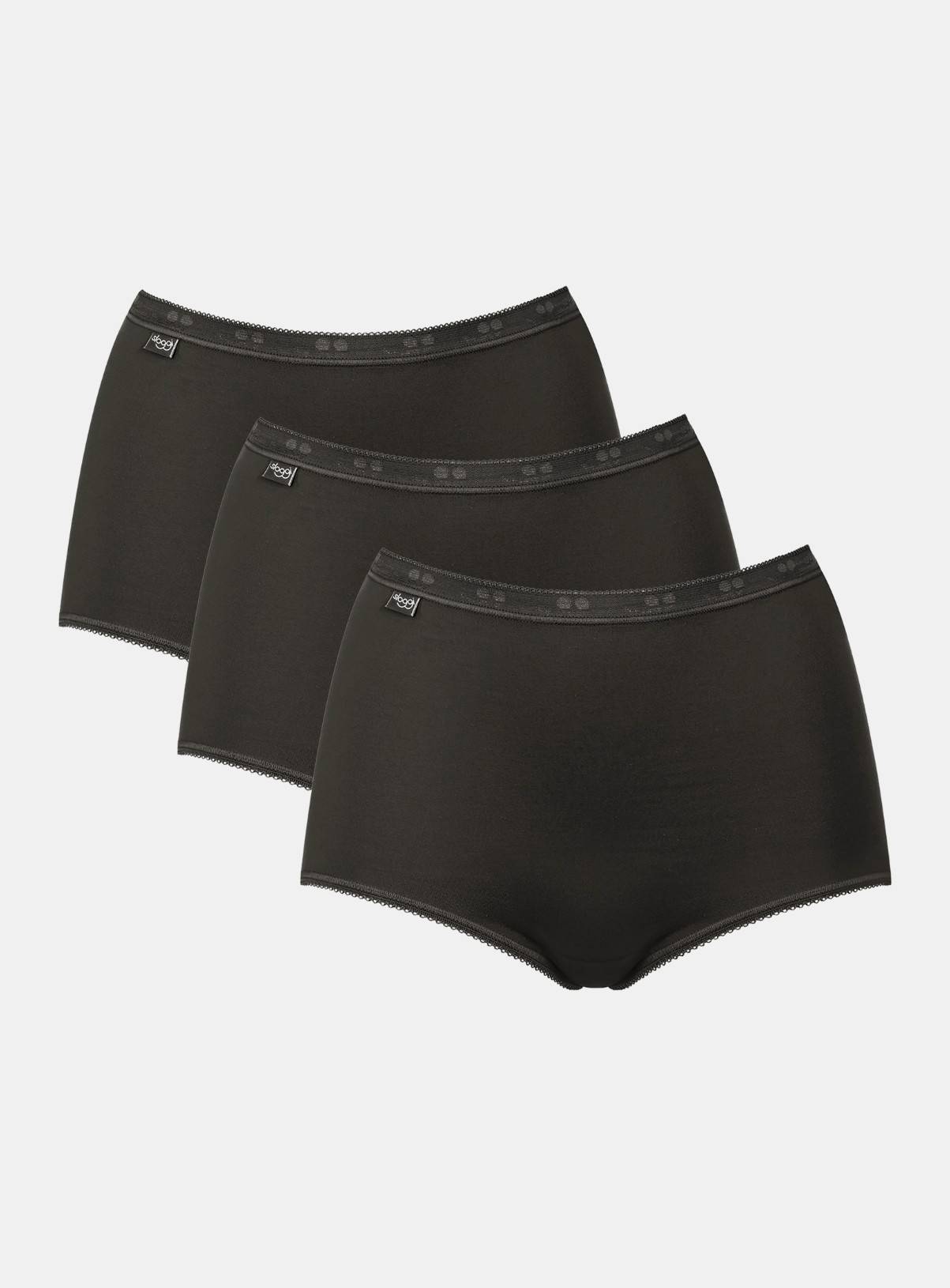 SLOGGI Sloggi Basic Maxi Knickers 3 Pack Black 22 - Image 5
