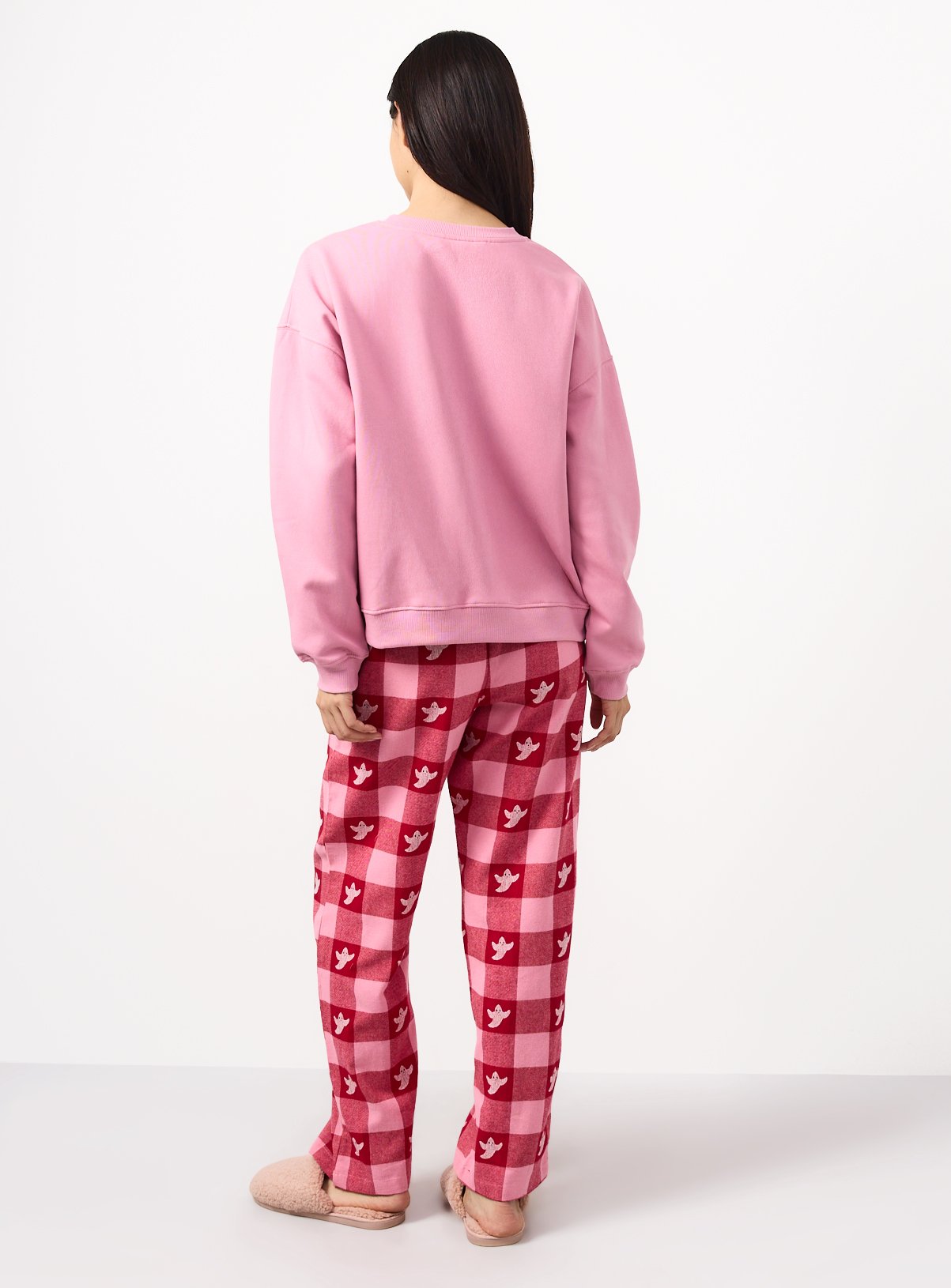 Halloween Ghost Slogan Sweat Pyjama Set XS - Image 4 thumbnail