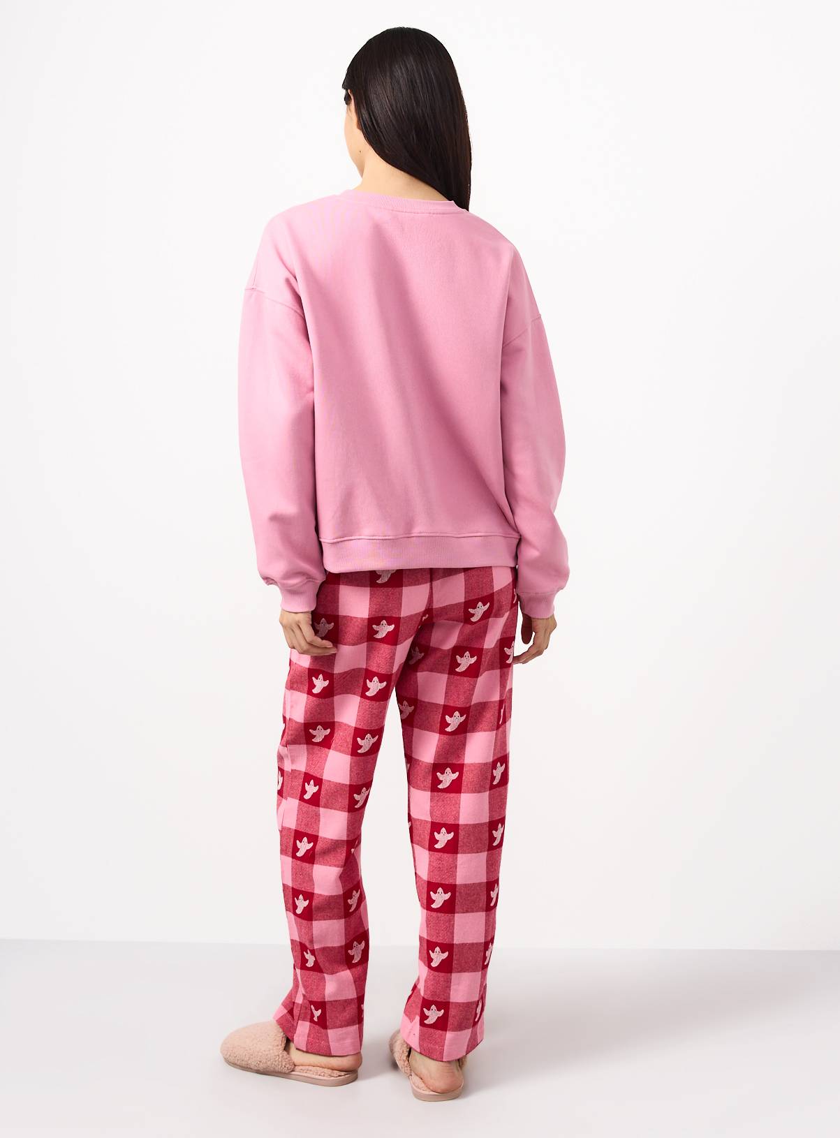 Halloween Ghost Slogan Sweat Pyjama Set XS - Image 4
