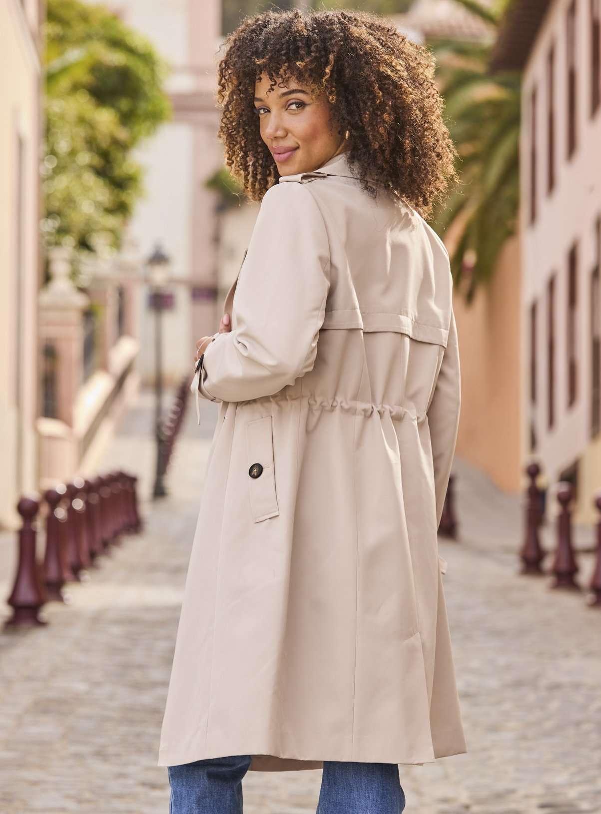 SOSANDAR Stone Cinched Waist Trench Coat 20 - Image 3 thumbnail
