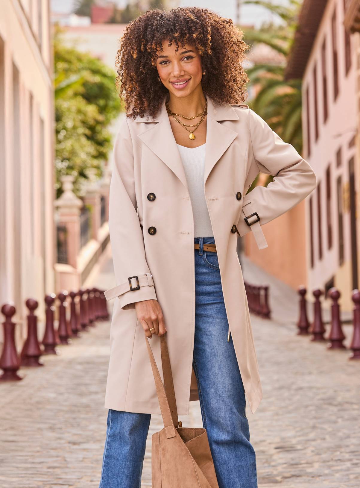 SOSANDAR Stone Cinched Waist Trench Coat 20 - Image 9