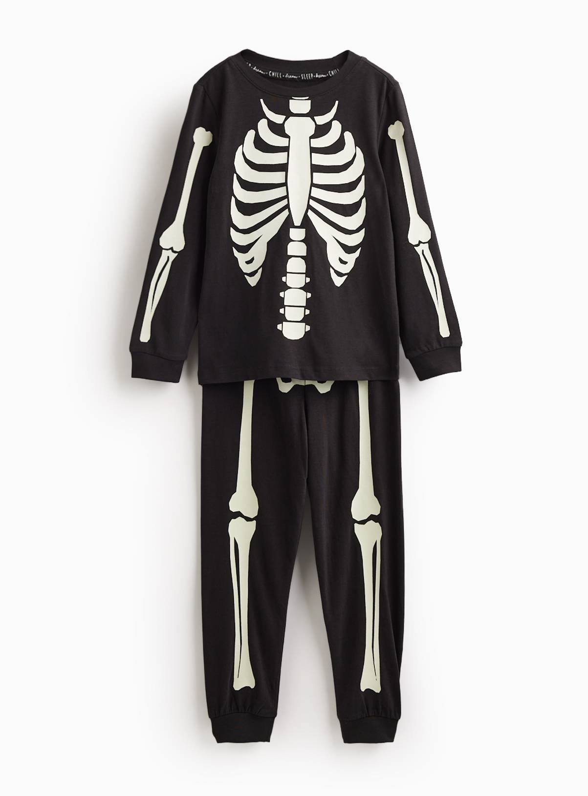 Halloween Skeleton Pyjamas 2-Piece Set 8-9 years - Image 1