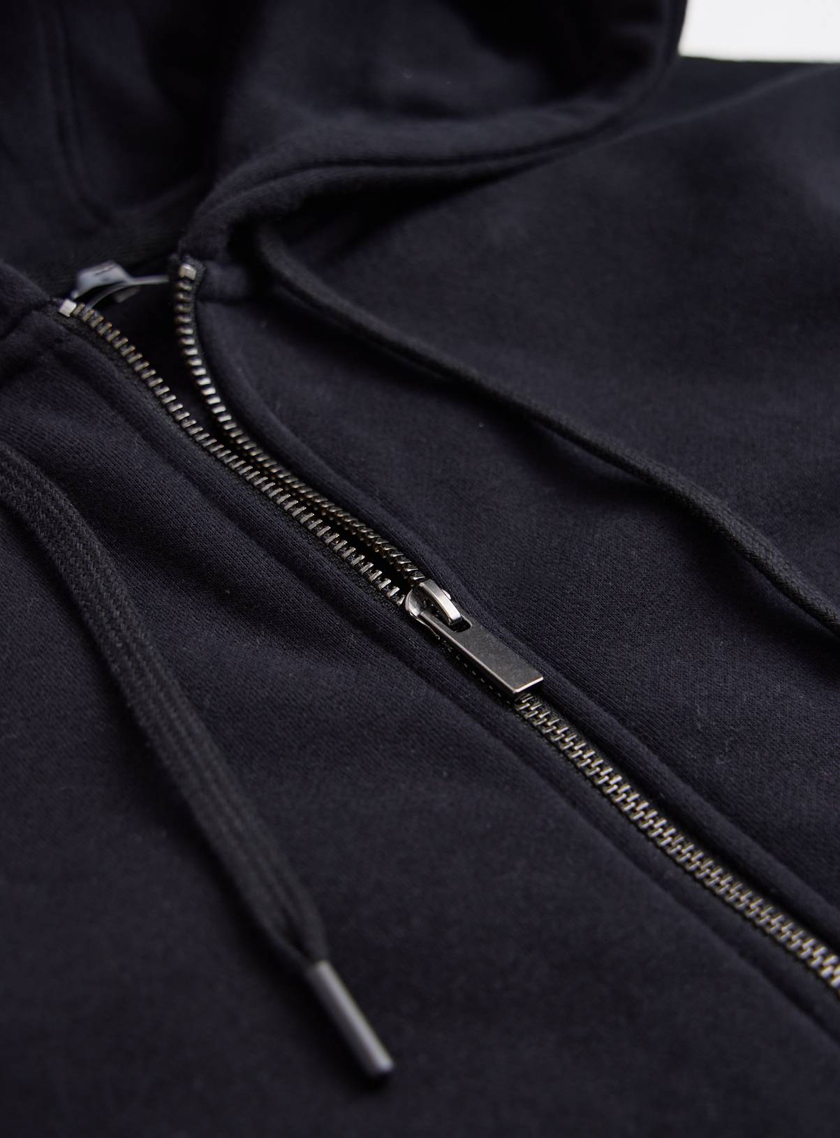Black Zip Through Hoodie L - Image 2