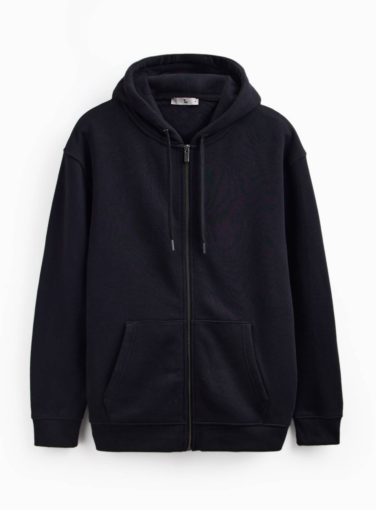 Black Zip Through Hoodie S - Image 3