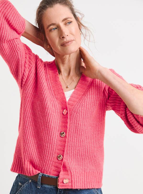 JD WILLIAMS Rib V Neck Cardigan 28-30