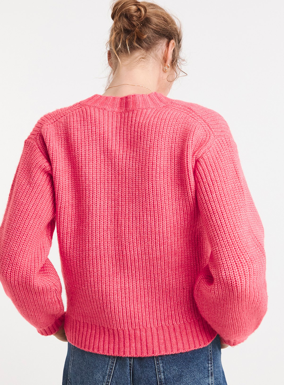 JD WILLIAMS Rib V Neck Cardigan 32-34 - Image 2 thumbnail