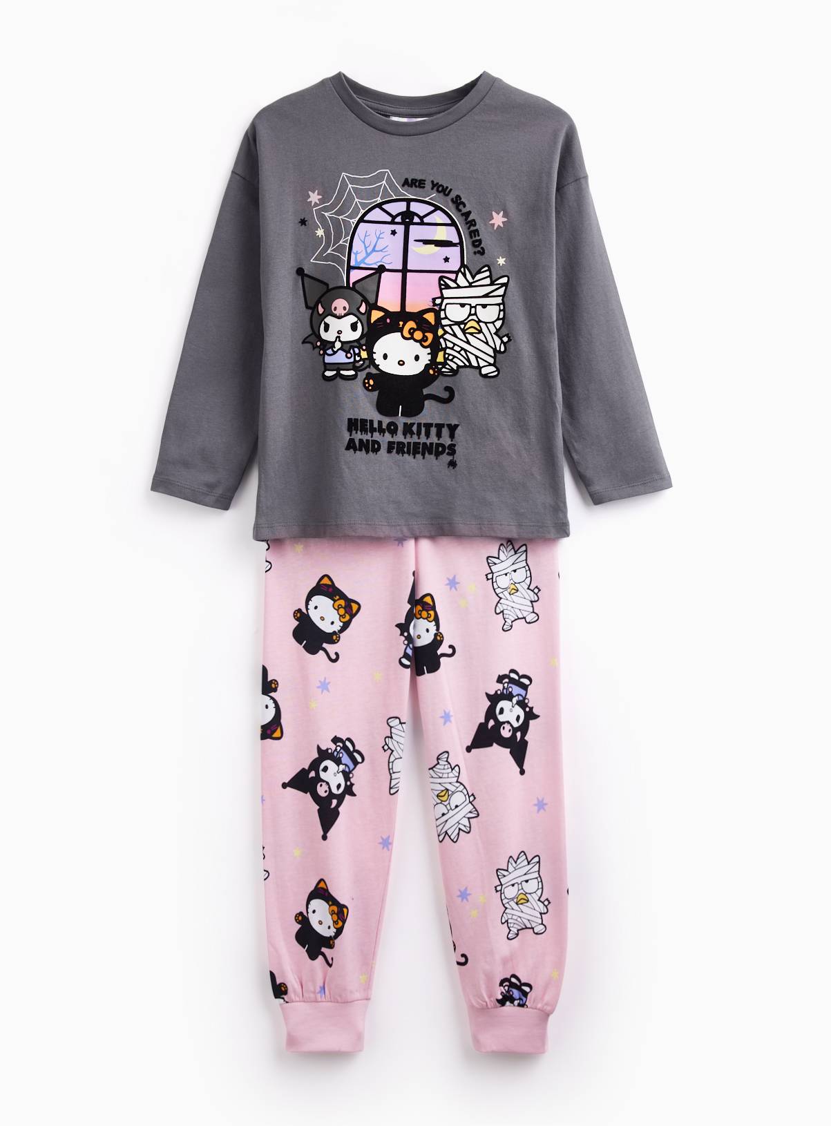 Grey Hello Kitty & Friends Halloween Pyjama Set 3-4 years - Image 1