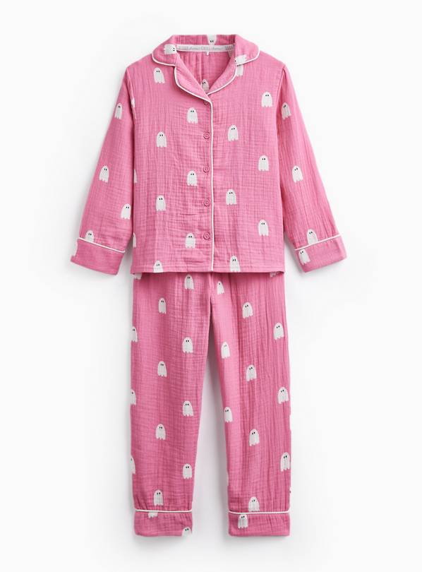 Pink Halloween Ghost Print Traditional Pyjamas 1-2 years