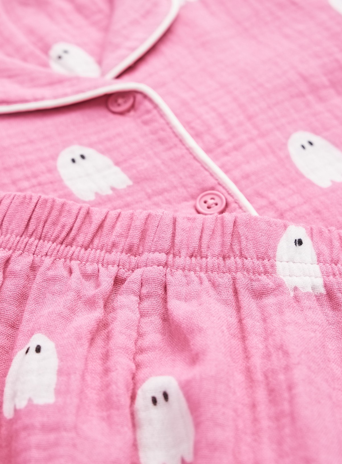Mini Me Pink Halloween Ghost Print Traditional Pyjamas 9-10 years - Image 2 thumbnail