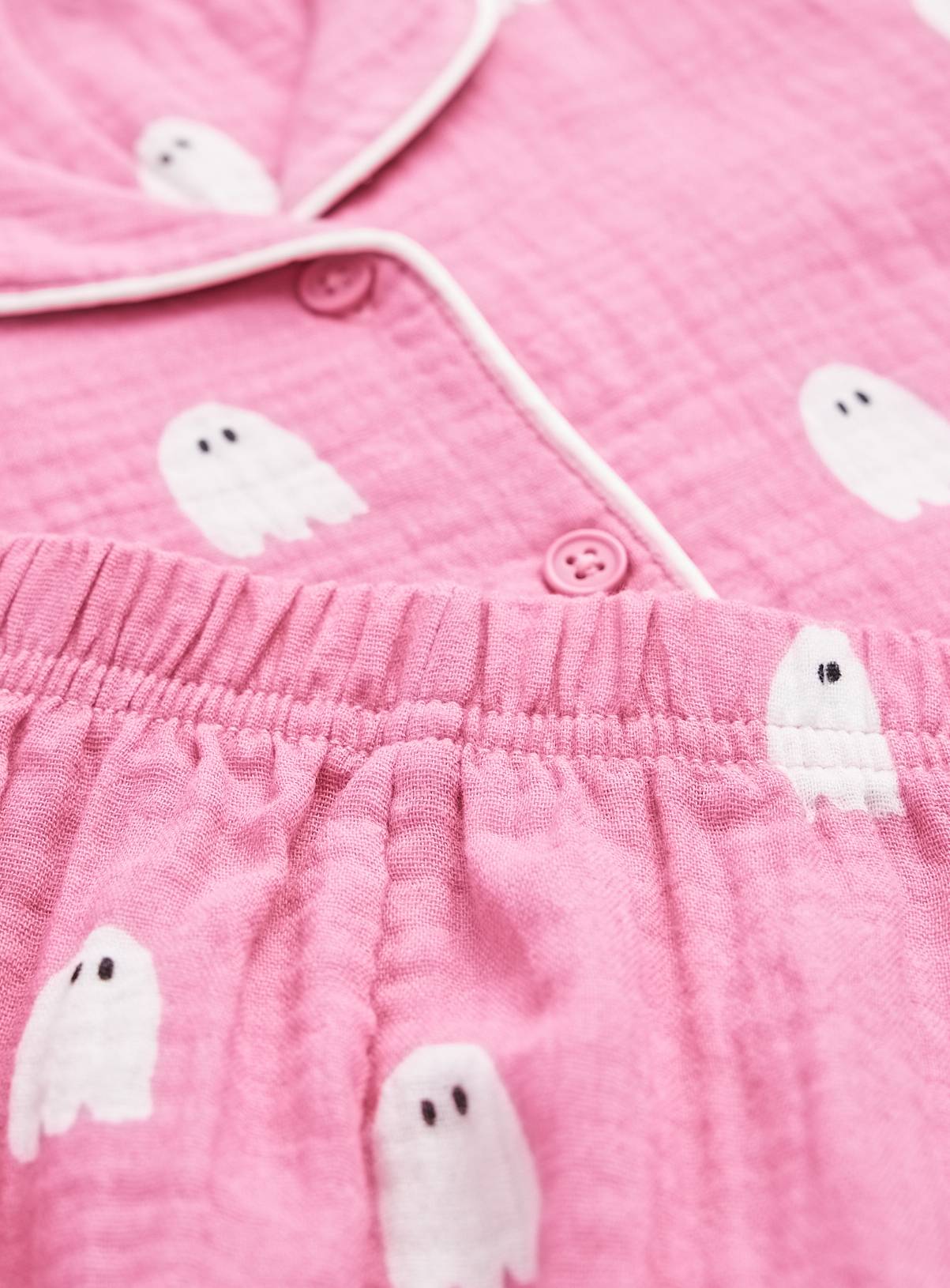 Mini Me Pink Halloween Ghost Print Traditional Pyjamas 9-10 years - Image 2