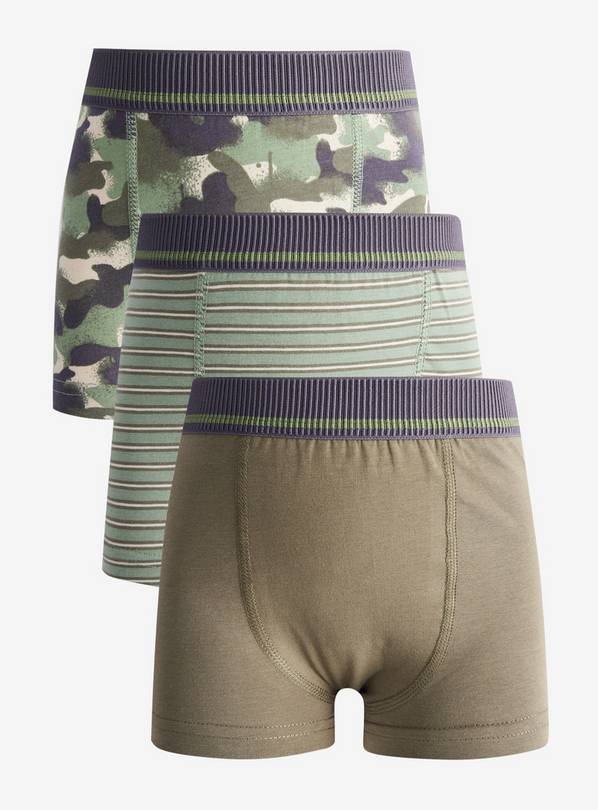 Khaki Camo Trunks 3 Pack 6-7 years