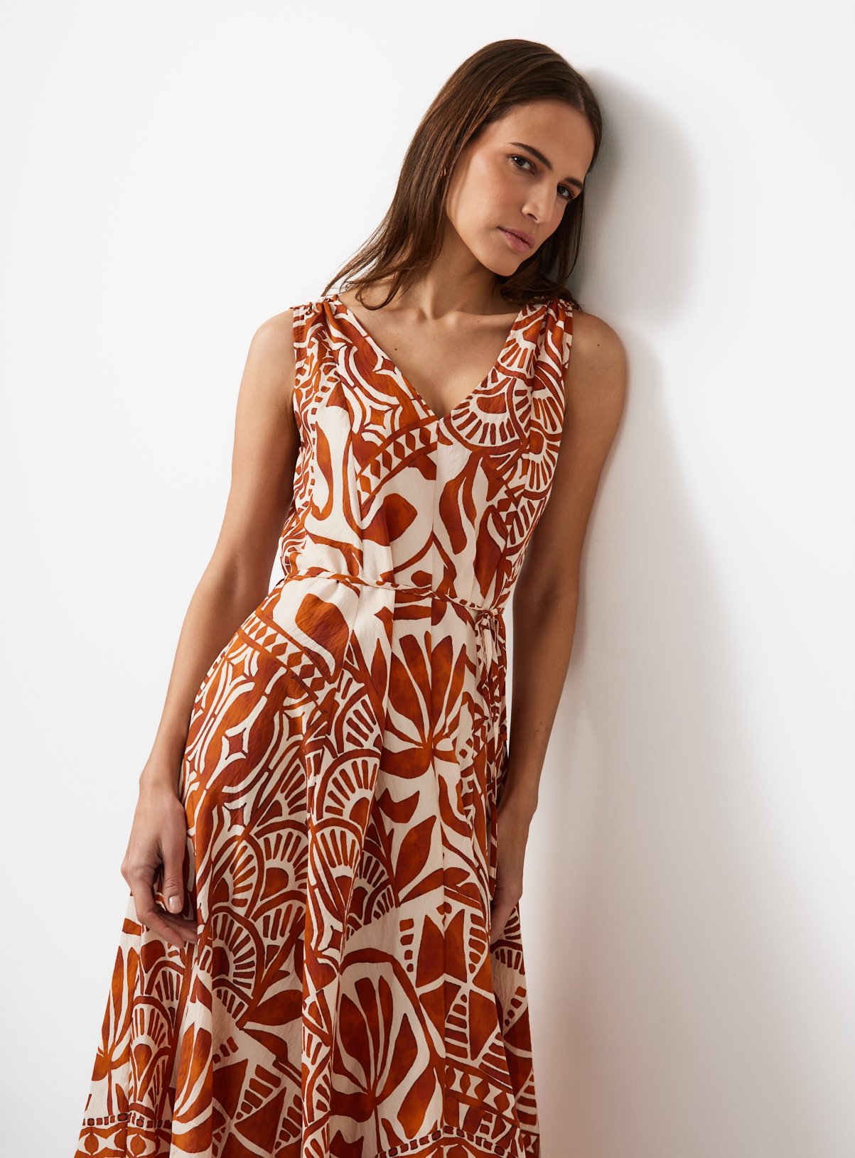 Orange Scarf Print Midaxi Cami Dress 16 - Image 2 thumbnail