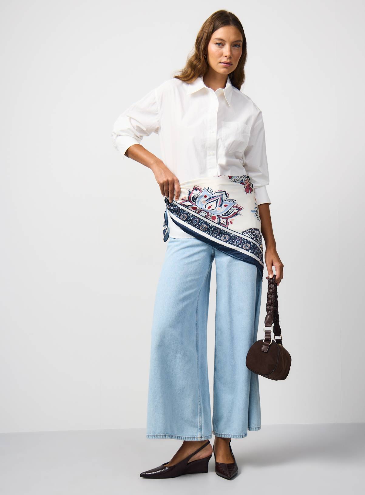 White Poplin Relaxed Fit Long Sleeve Shirt 14 - Image 2