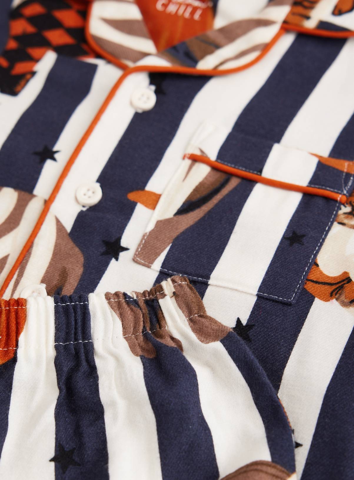 Family Matching Halloween Black Stripe Circus Print Traditional Pyjamas 10-11 years - Image 2