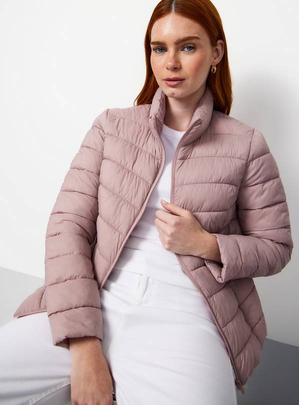 Pink Padded Funnel Neckline Puffer Jacket S