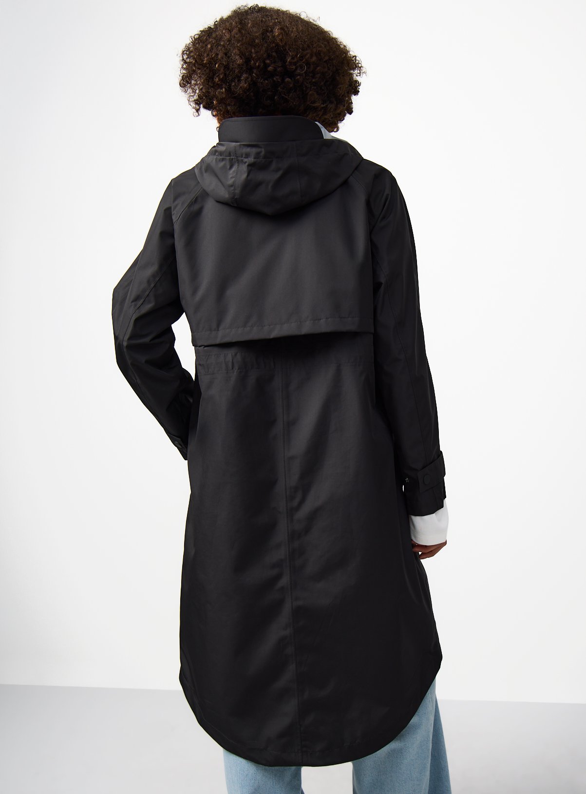 Black Waterproof Longline Hooded Raincoat XS - Image 4 thumbnail