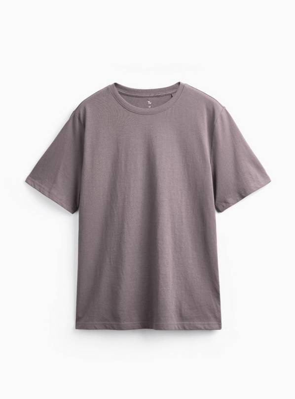 Charcoal Cotton Regular Fit Crew Neck T-Shirt L