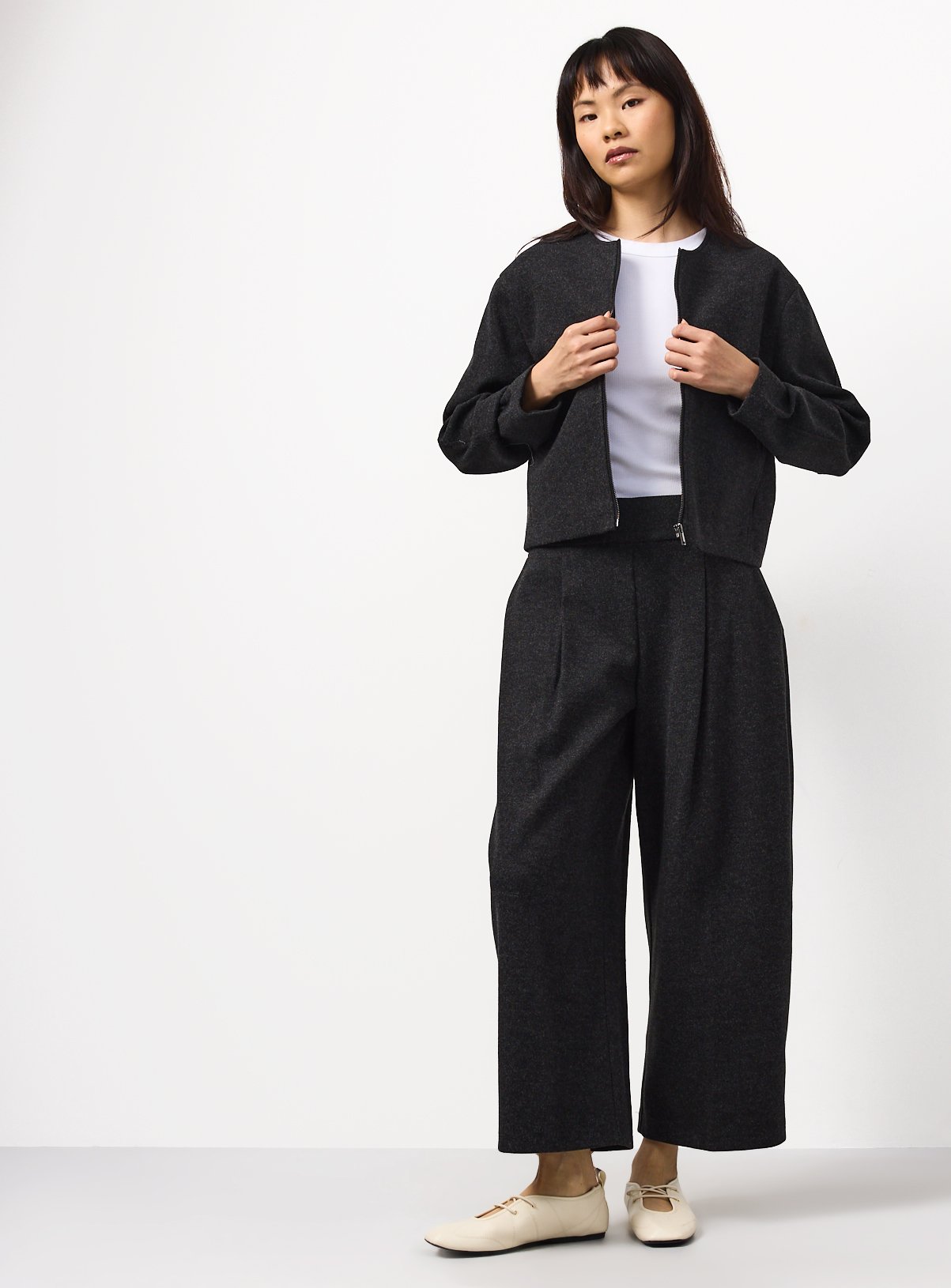  Grey Ponte Collarless Jacket 24 - Image 2 thumbnail