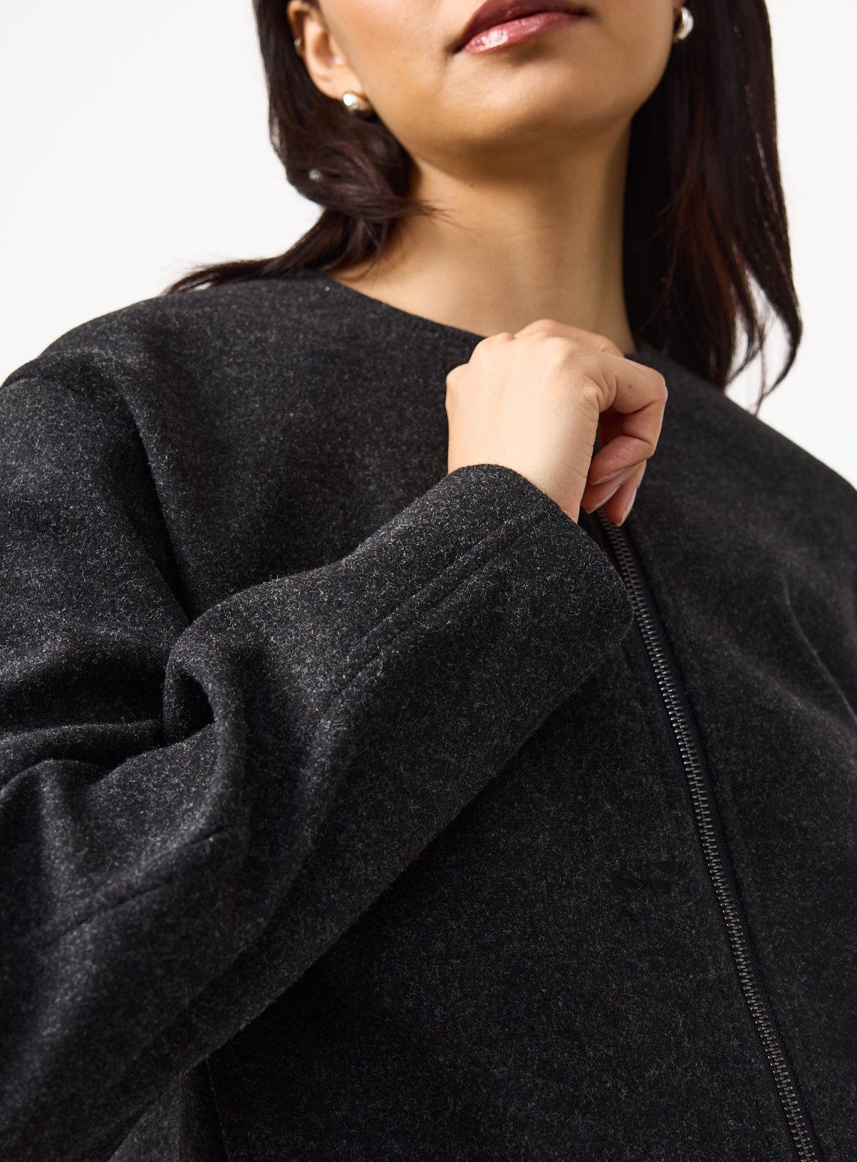  Grey Ponte Collarless Jacket 24 - Image 3 thumbnail